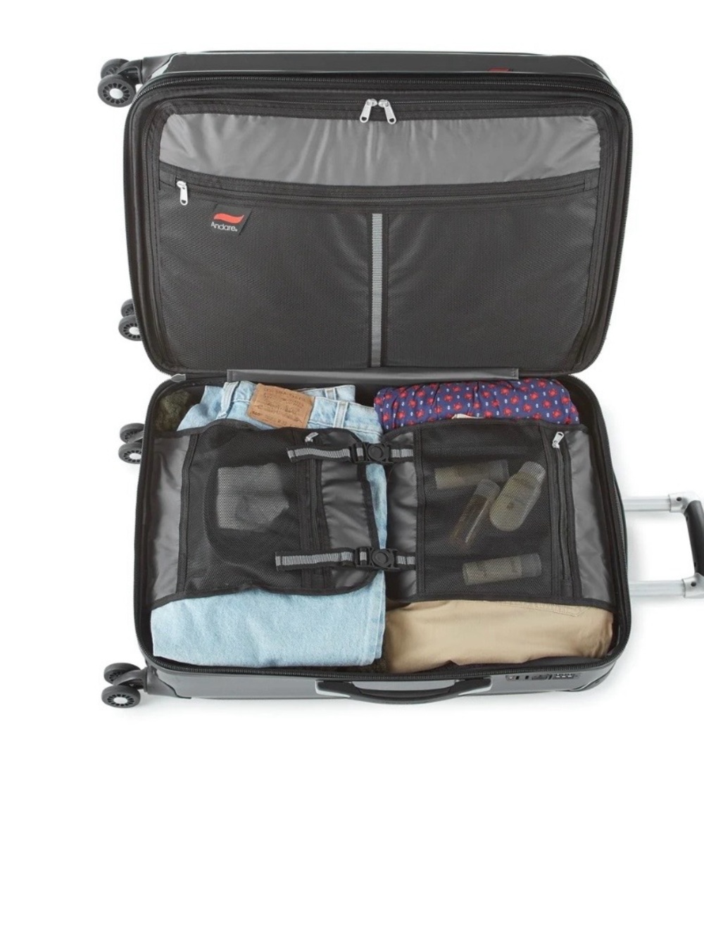 Suitcase Large NEW Black Hard-Shell Luggage 29" Exp. Hardside Spinner - Picture 5 of 10